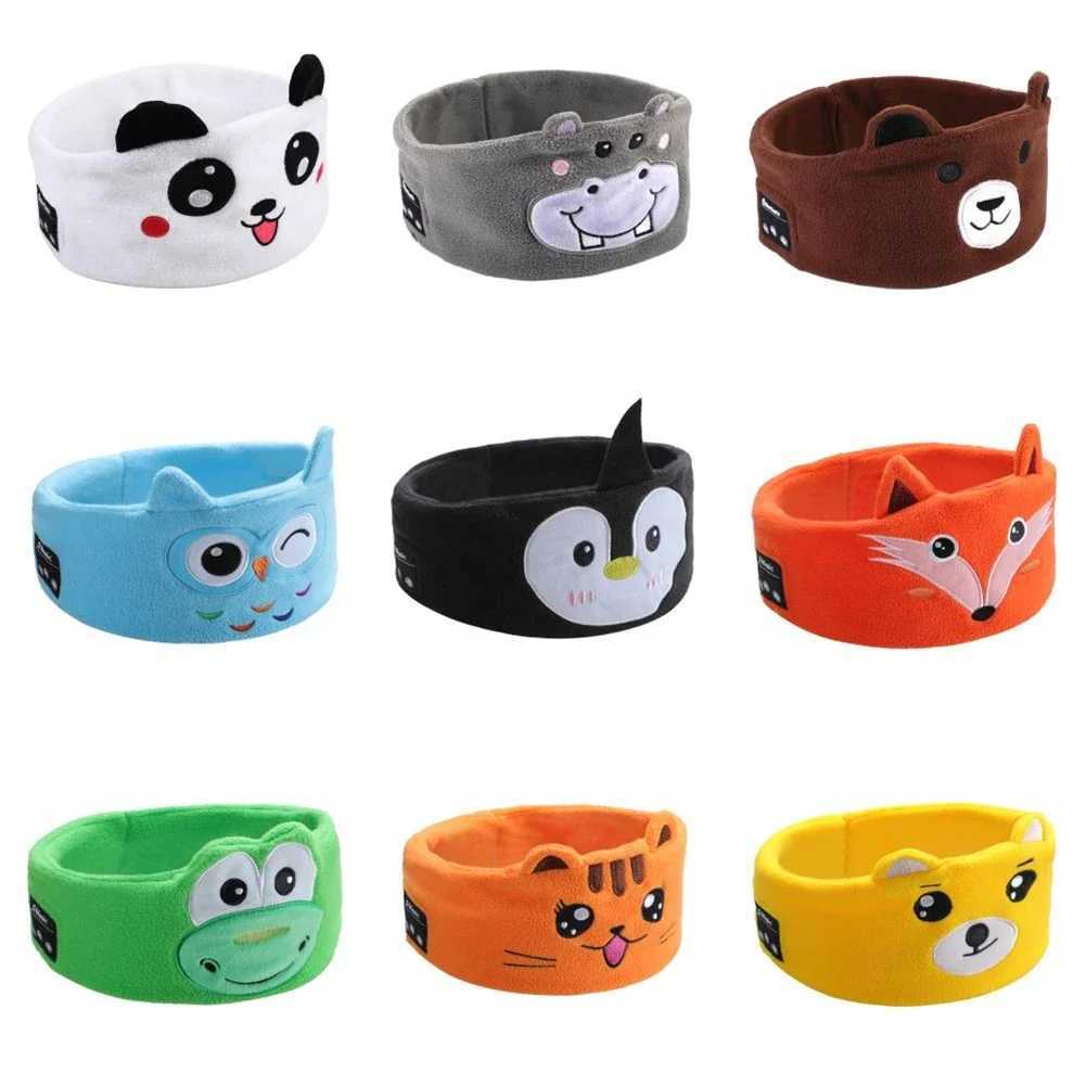 Soft s Animal Headband Activate SIRI Hi-Fi Stereo Bass Music Sleep Eye Mask Wireless Bluetooth-compatible Headphones with MicXJ250103