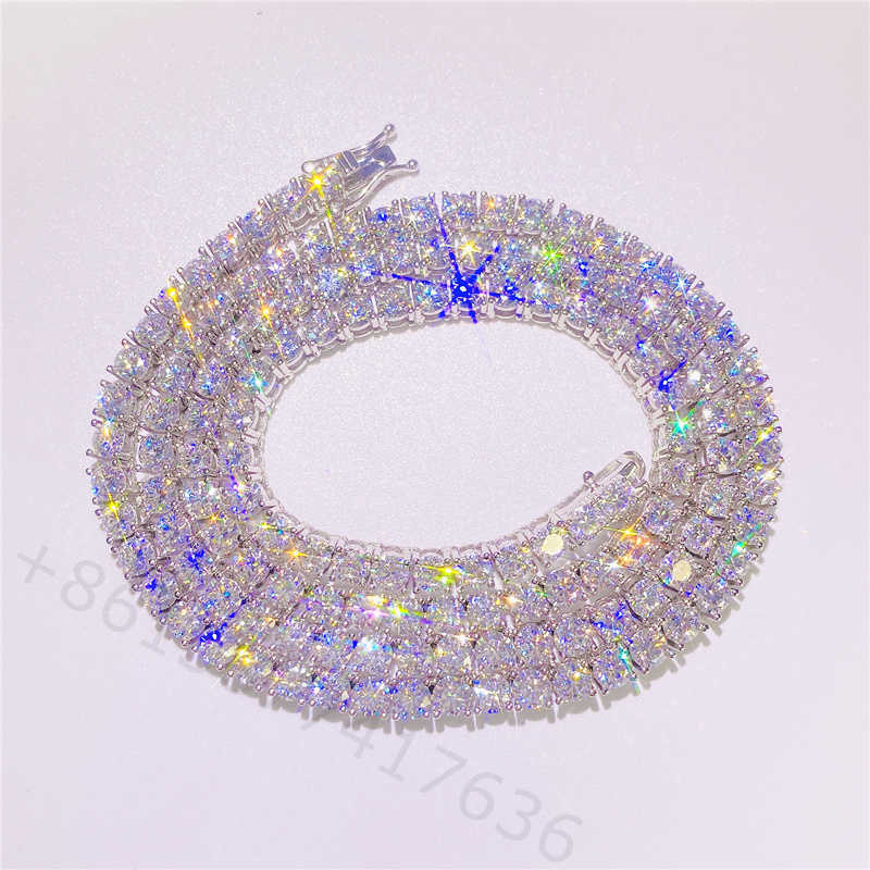 10K Real Gold Fine Jewelry 5mm 16 18 20 22 24 26 28 Chain VVS Moissanite Diamond Tennis Necklace