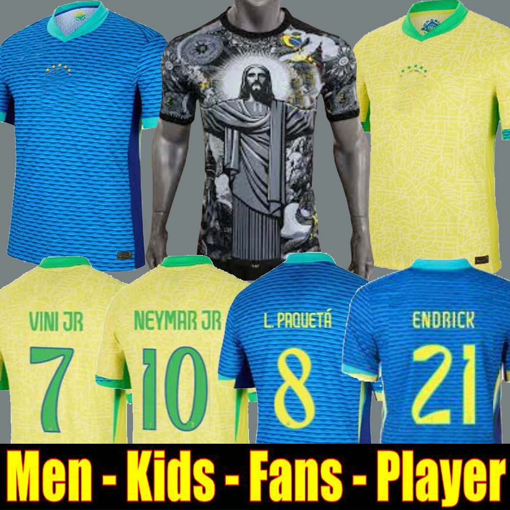 2024 ENDRICK BrAZiLs soccer jerseys 24 25 Camiseta RAPHINHA PAQUETA VINI JR RODRYGO Brasil maillots football shirt men women kids uniform MARTINELLI
