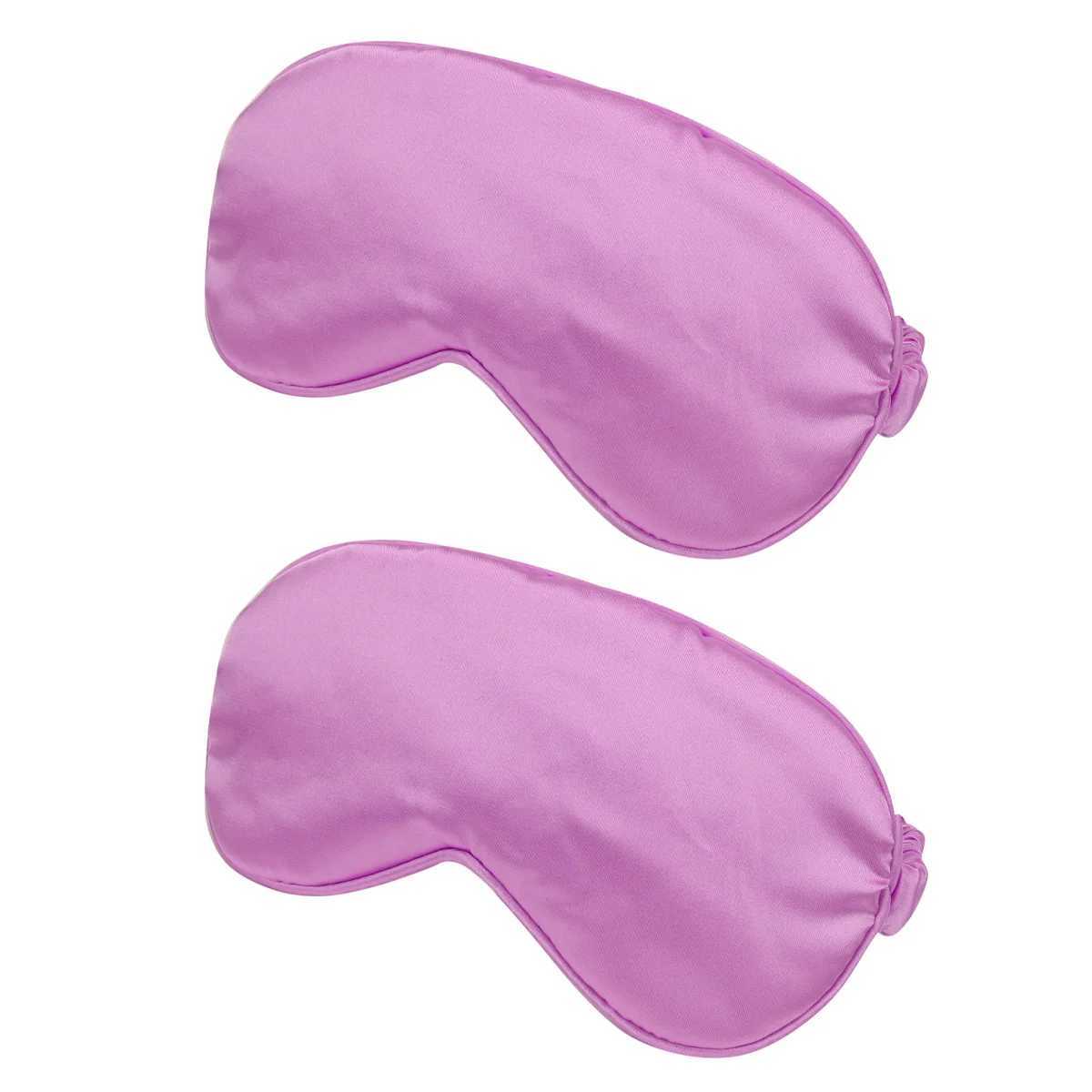 2 Pcs Eye Mask Silk Sleep Double-sided Satin Shading Eyepatch Goggles Black EyeshadeXJ250103