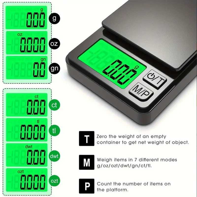 Precision Pocket Scale 1000g X 0.01g-Digital Gram Food Jewelry Ounces/Grains Scale with Backlit LCD-Mini Scale for Travel W250103