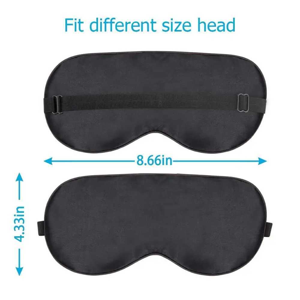 Breathable Silk Sleep Mask Eyeshade Black Sleeping Mask Eye Shade Cover Blindfolds Travel Sleeping Eye Mask Trip Relax GadgetXJ250103