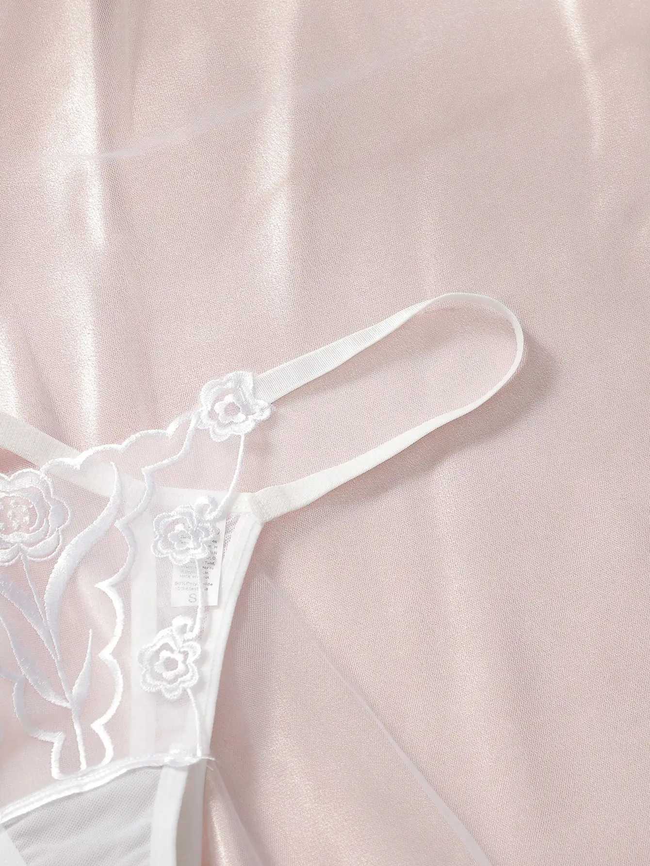 2pcs Ladies New Lace Sexy Black And White Embroidered Flower Print Sexy Set Thong Underwear C2648XJ250103