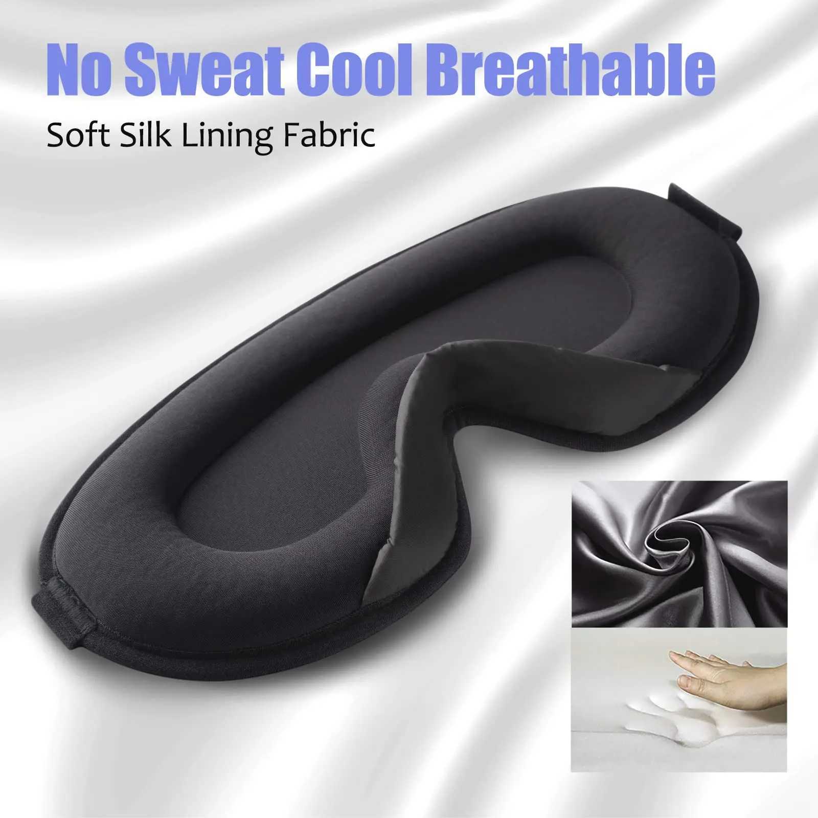 3D Sleep Mask for Men Women Soft Smooth Sleep Mask For Eyes100% Blockout Light Eye Mask Travel Shade Cover Rest Relax SleepingXJ250103