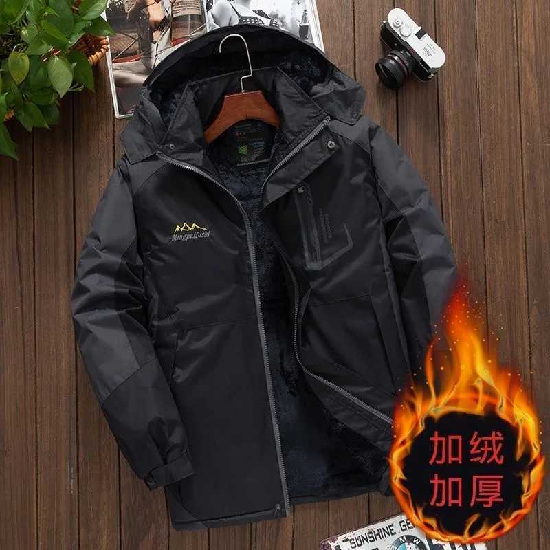2024 Autumn Winter Fashion Sports Waterproof Wool Thick Warm Jacket Mens Casual Loose Large Premium Coat 2XL-5X W250103