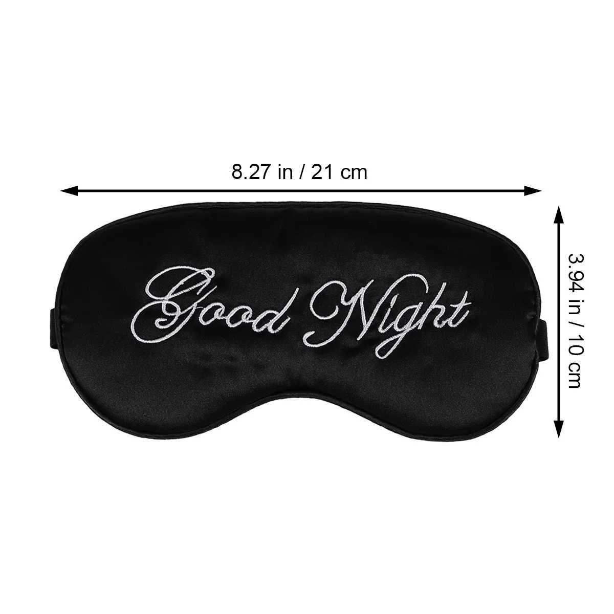 Silk Sleep Eye Mask Embroidery Eyeshade Large Blindfold Night Blinder for Men Women and s (Black and Black Inserted Line)XJ250103
