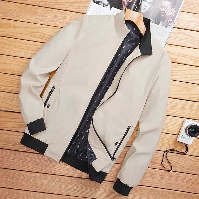 Mens fashion jacket and Coats new mens windproof bomber jacket 2024 autumn mens blue cargo outdoor casual streetwear W250103
