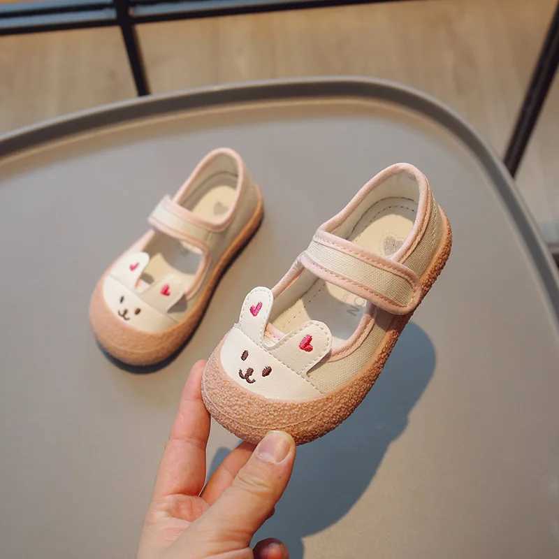 Spring Korean Childrens Cute Rabbit Soft soled Princess Shoes Shallow Mouth Casual Sports Shoes M250103