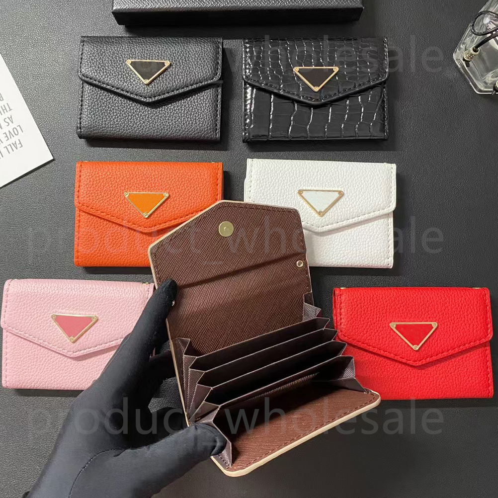 2025 Card Holders Credit Wallet Designer Men and Women Black Fashion Passport Cover ID Business Mini Coin Pocket purses for Ladies Purse Case Triangle 5 card Organ bag