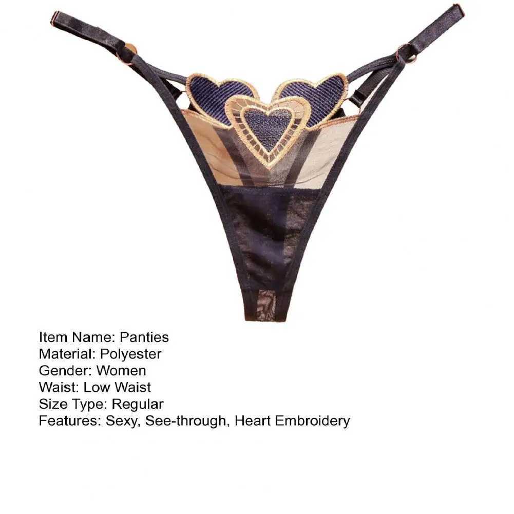 Women Panties Heart Pattern Breathable Embroidery No Constraint Seductive Soft Low Waist Panties Women Underpants For Inner WearXJ250103