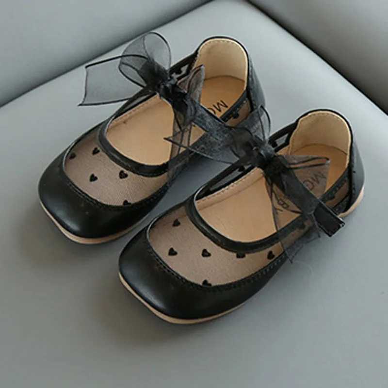 Spring and summer childrens flat shoes girls single shoes lace bow sweet baby sandals princess party dress shoes CSH1259 M250103