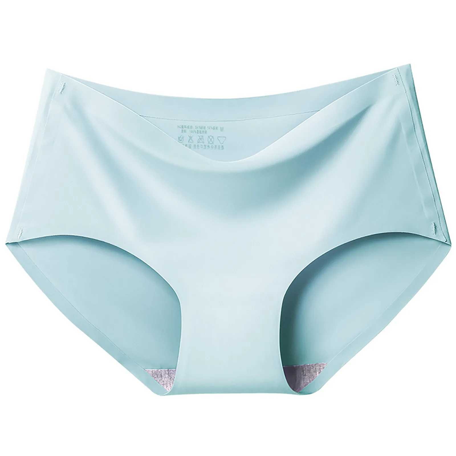 Ice silk underwear solid color seamless underwear mid waist mens underwear 2024 womens sexy underwear W250103