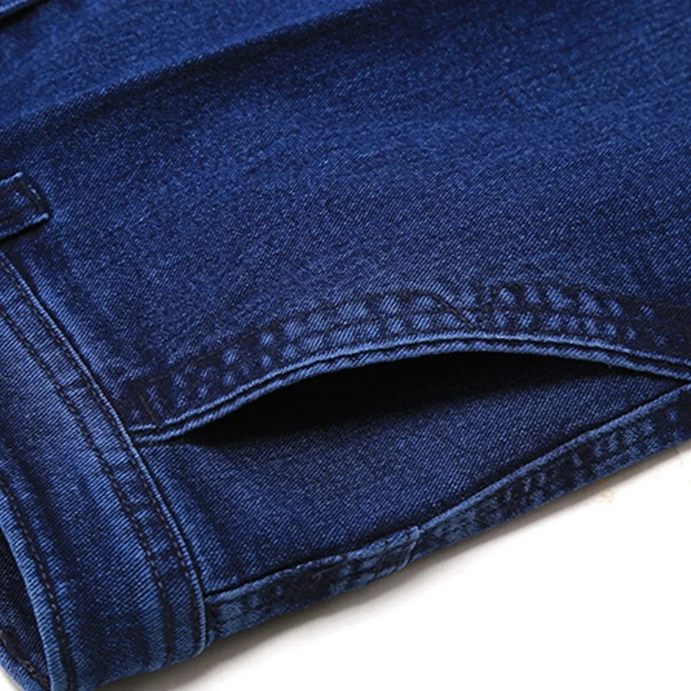 Size 30-45 Men Business Jeans Classic Male Stretch Jeans Plus Size Baggy Straight Men Denim Pants Cotton Blue Work Jeans Men 241230