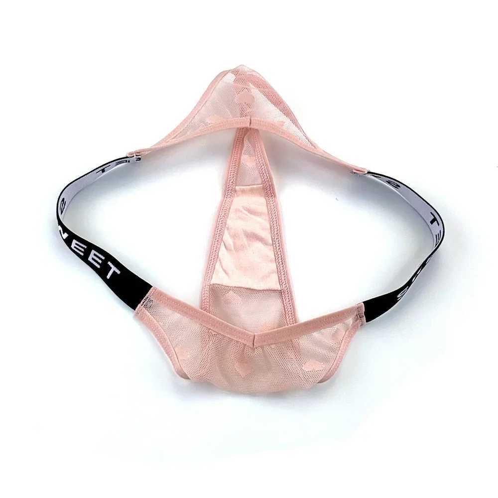 3 Letters slim waist sexy perspective heart-shaped mesh thong womens low waist seamless sports G-string womens comfortable underwear W250103