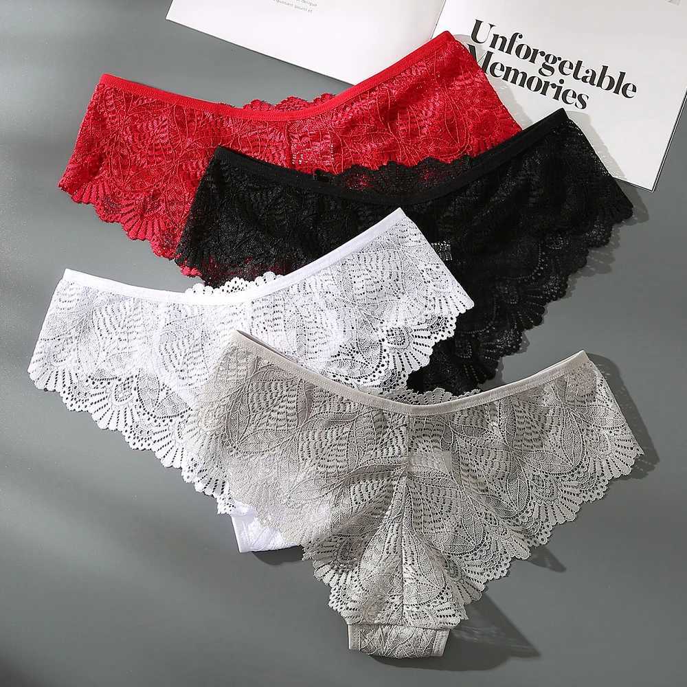 3 pieces/batch sexy womens lace underwear transparent low rise underwear womens underwear hollow outer underwear comfortable underwear W250103