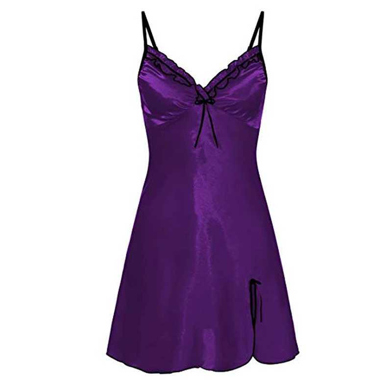 Womens Strap Lace Pajamas Womens Sexy V-neck Evening Dress Womens Strap Lace Cutting Silk Comfortable Pajamas W250103