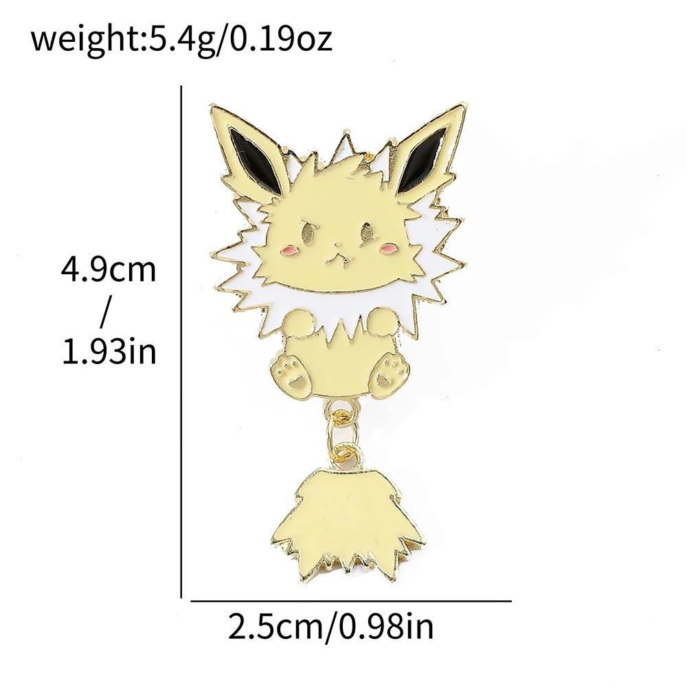 9 Pcs Cartoon Elf Chain Brooch Creative Cute Eevee Enamel Pin Metal Badge Jewelry Clothes Backpack Accessories Gift for Friends 250103