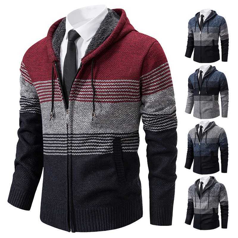 Mens hoodie cardigan jacket 2023 new autumn casual hoodie Y2K Korean street knitted jacket trend Hombre clothing W250103