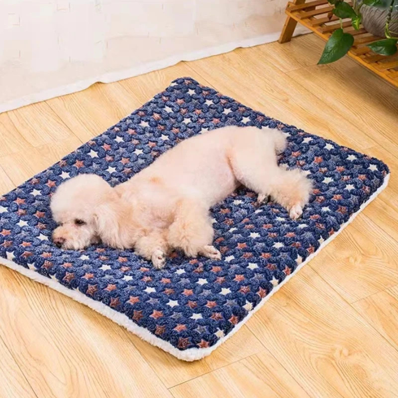 Pet Mattress Plush Dog Kennel Ultra Fluffy Soft Blankets Pet Mat for Kitten Cats Puppy Warm Kennel Pet Bed Dogs Blanket Washable 241226