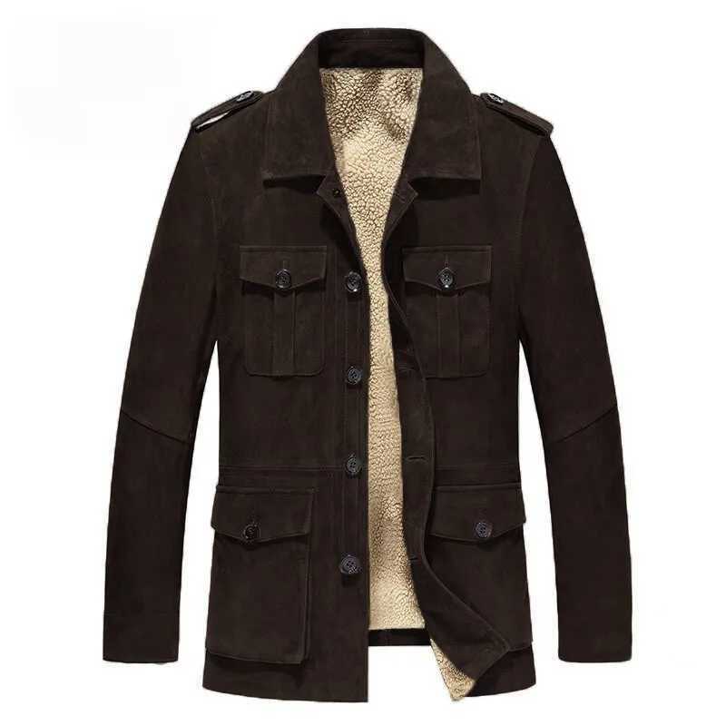 European Mens Jacket Winter Warm Wool Shirt Style Jacket Artificial Fur Suede Thick Coat W250103