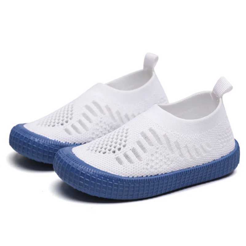 Childrens sports shoes knitted breathable mesh childrens shoes suitable for girls and boys white bottom childrens sports shoes CSH1142 M250103