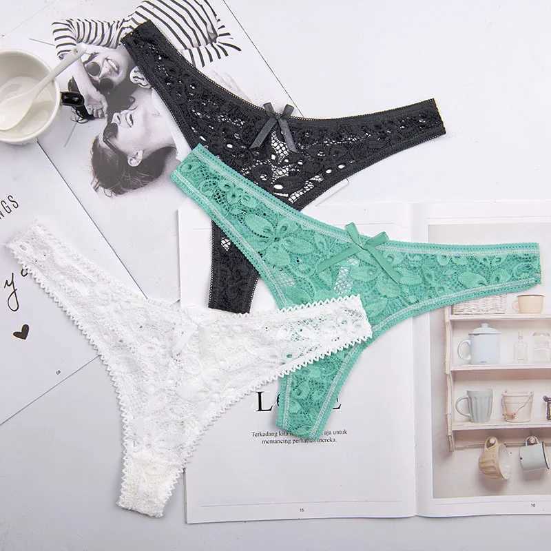 Sexy underwear womens lace silk underwear low waist V-waist fabric cotton crotch breathable fast drying sports underwear W250103