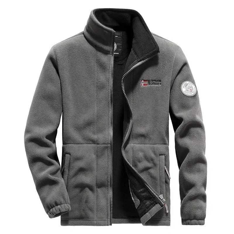 Mens wool jacket with thickened pockets polar Norwegian skiing jacket cold resistant jacket plus coat autumn casual warm jacket W250103