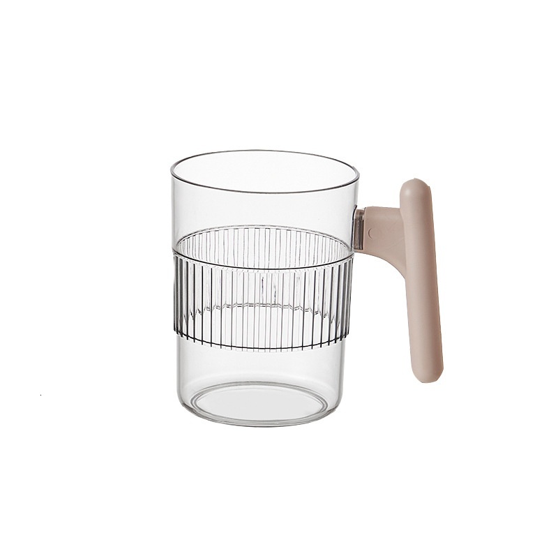 Student-Friendly Transparent Toothbrush Cup with Handle