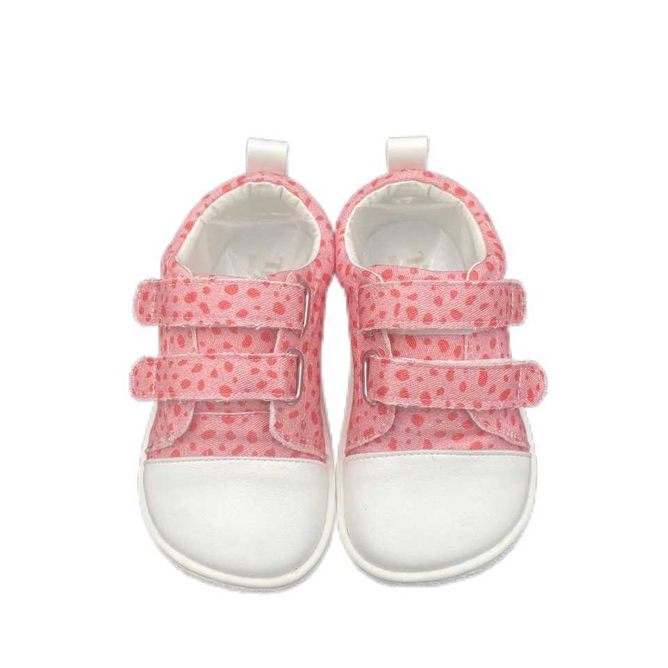 Tipsietoes 2025 genuine leather canvas shoes suitable for girls and boys childrens barefoot sports shoes minimum double strap wide shoe box M250103