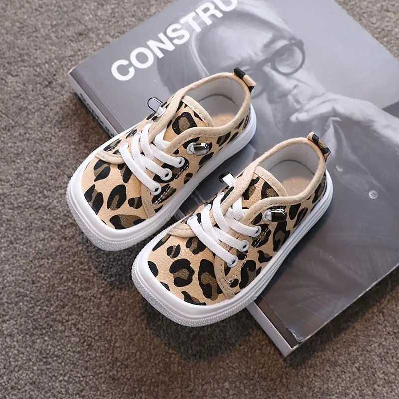 2-11 year old girls canvas leopard print childrens casual sports shoes M250103 z250513