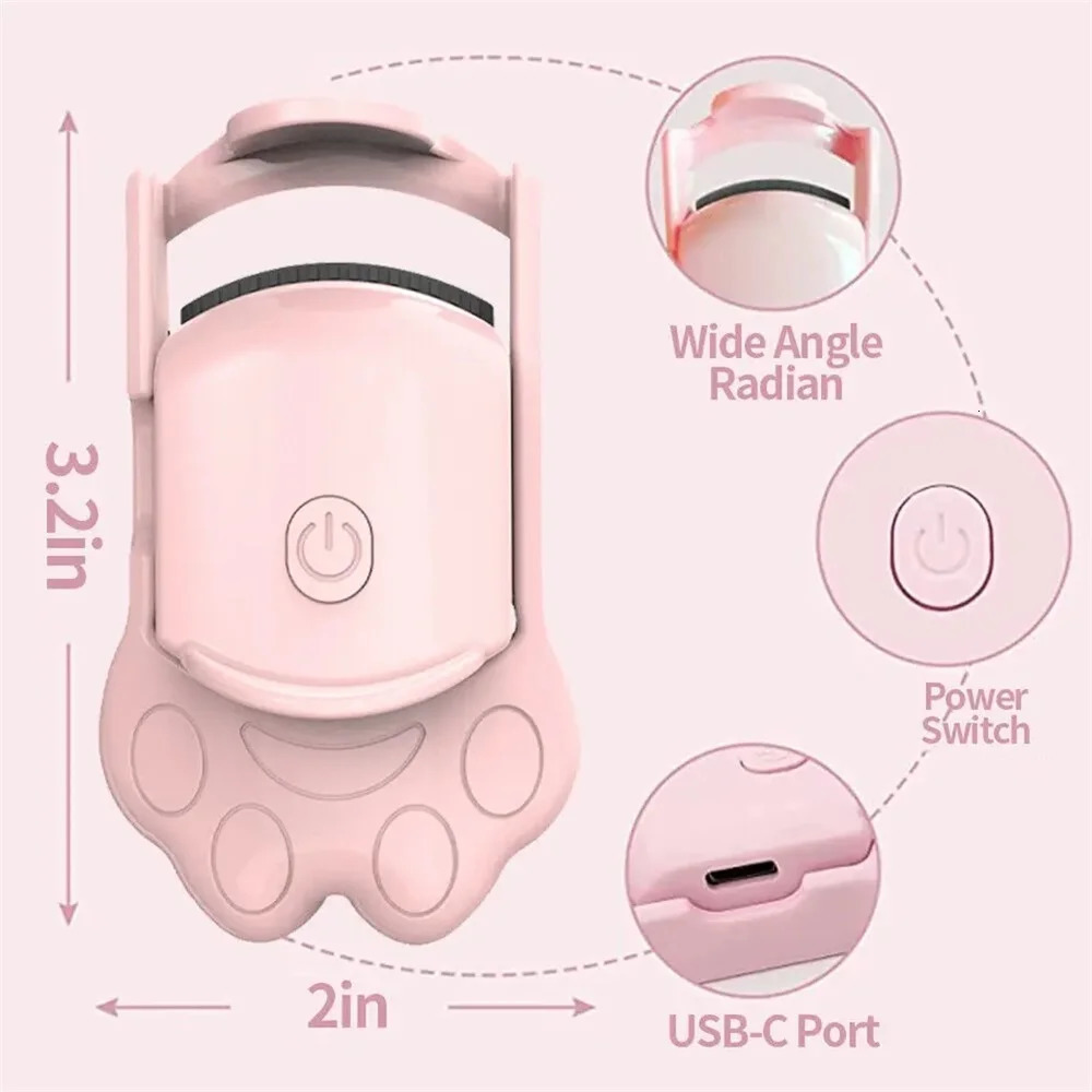 USB Rechargeable Portable Electric Heated Eyelash Curler For Lasting Styling Lash Lift Tool Intelligent Natural Curling 241226