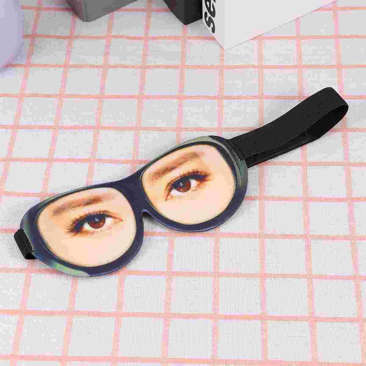 Creative Funny Glasses Eye Eyeshade 3D Steric Spoof Sleeping Eyeshade for Home Travel Outdoor Pretend to be Graceful PatteXJ250103