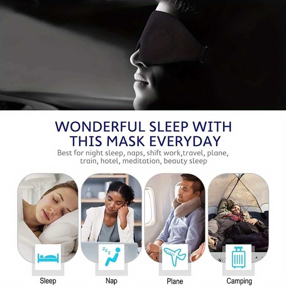 3D Eye Mask Adjustable Suitable for Men and Women with No Pres on the Eyes Breathable and Light Blocking Eye Mask BlackXJ250103