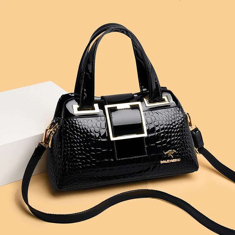 Women's 2025 new crocodile pattern leather designer crossbody bag trend shoulder bag casual fashion handbag