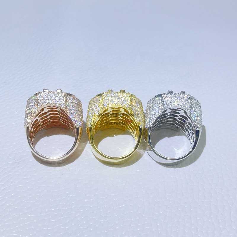 pass diamond tester hip hop iced out dollar sign vvs moissanite diamond men rings silver 925