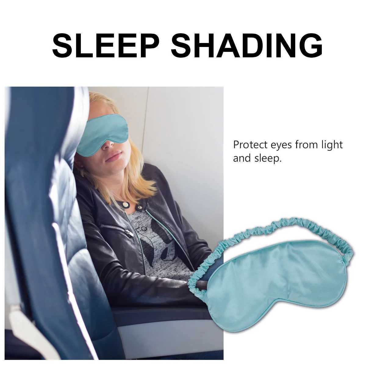 2 Pcs Eye Mask Silk Sleep Double-sided Satin Shading Eyepatch Goggles Black EyeshadeXJ250103