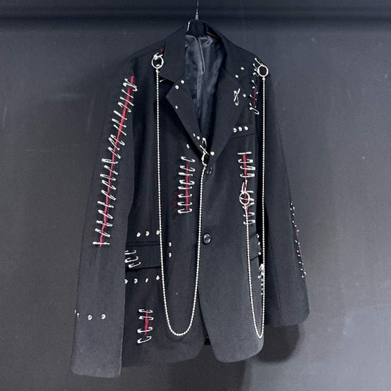 PFHQ Men's Original Worn Out Deconstruction Suits Outerwear Casual Pin Creativity Handsome Motorcycle Autumn New Blazers 21Z2083