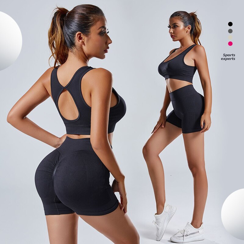 CZGUKE Workout Outfits For Women 2 Piece Acid Wash High Waist Butt Lifting Shorts Crop Top Exercise Set