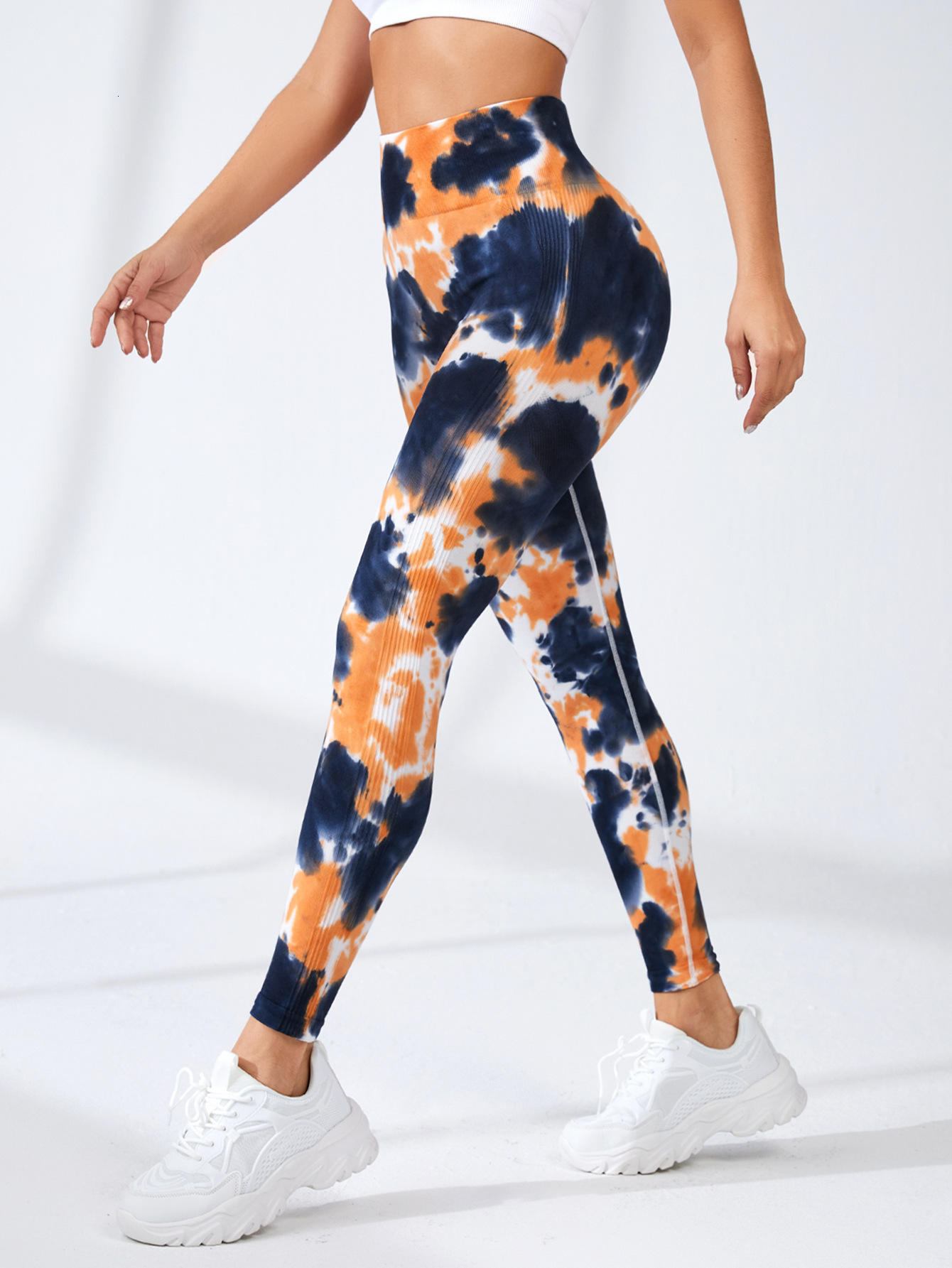 New Color Drip Dye Yoga High Waist And Hip Lifting Fiess Tight Sports Pants