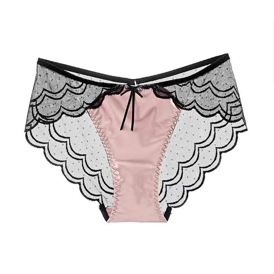Women Lace Panties Lingerie Soft Satin Silky Underwear Knickers Briefs Seamless UnderpantsXJ250103