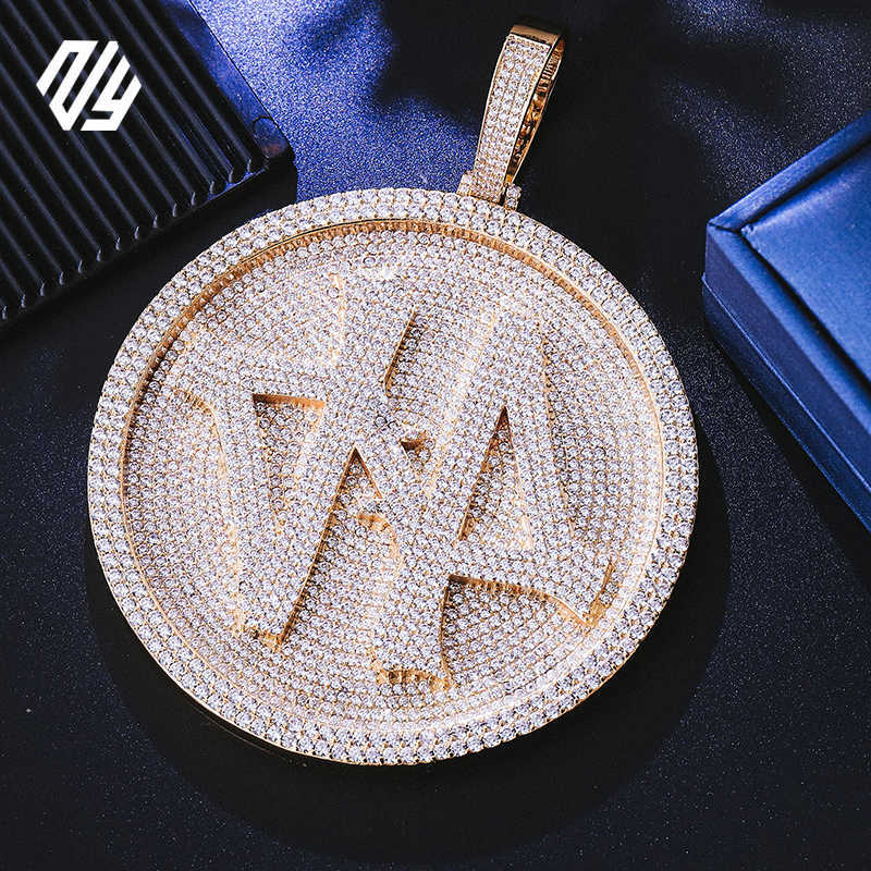 Fine jewelry factory 925silver 10k 14k gold custom moissanite pendant GRA certification necklace iced out hip hop name pendants