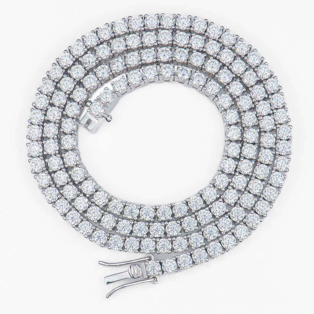 925 silver moissanite tennis chain 3mm shining moissanite fashion necklace
