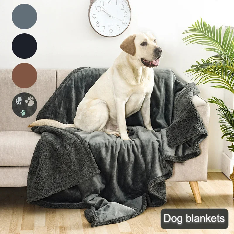 Double-sided Pet Waterproof Blanket Soft Thickened Flannel Velveteen Sherpa Blankets for Cats and Dogs Breathable and Anti-grip 241226