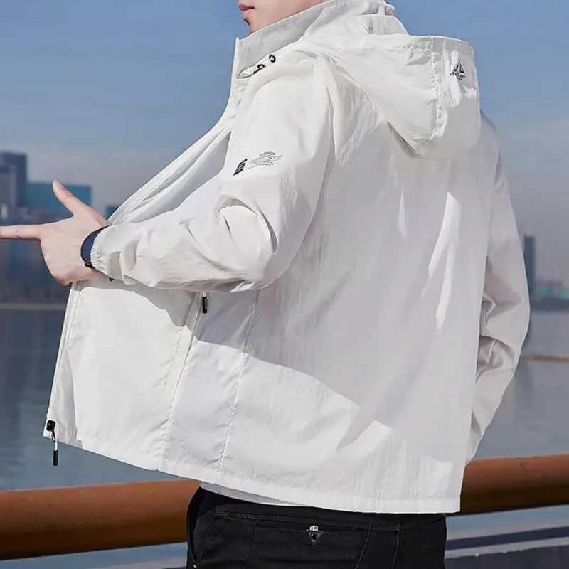 HotSun Protective Jacket Solid Color Long Sleeve Breathable Hoodie Loose UV Protection Summer Zipper Quick Drying Jacket W250103