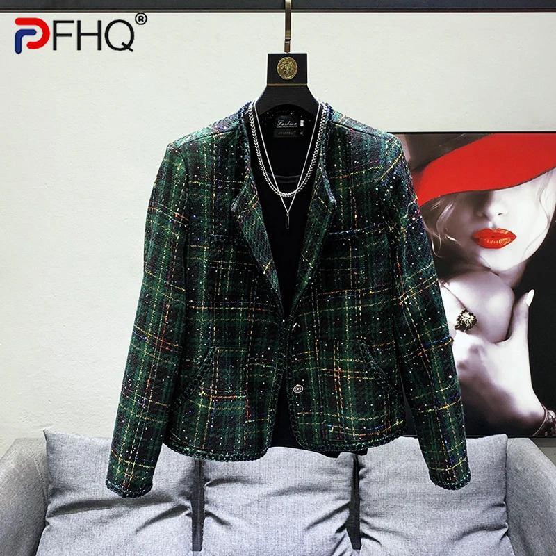 PFHQ Autumn New Korean Trendy Personality Short Elegant Jacket Men's Tops Premium Sense Stylish Coat High Quality 21F3027