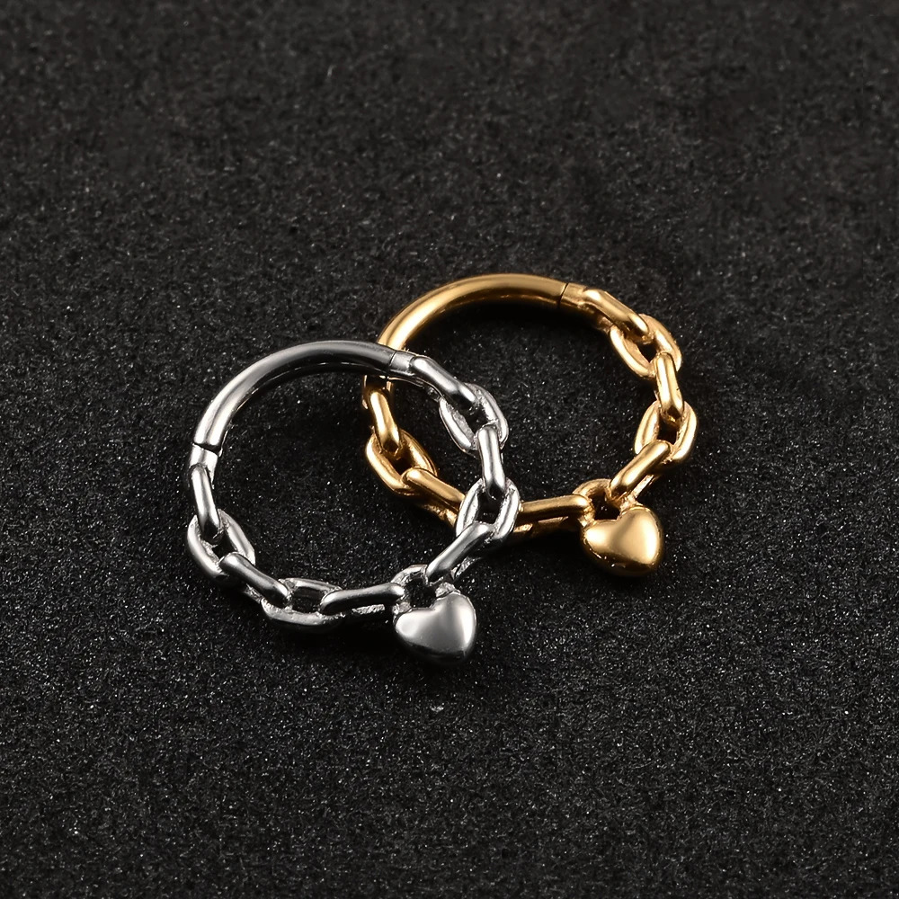 Doearko 1pc Septum Rings Hoop Hinged Segment Septum Nose Ring Clicker Ring Cartilage Earrings Hoop Helix Tragus Piercing Jewelry 250103