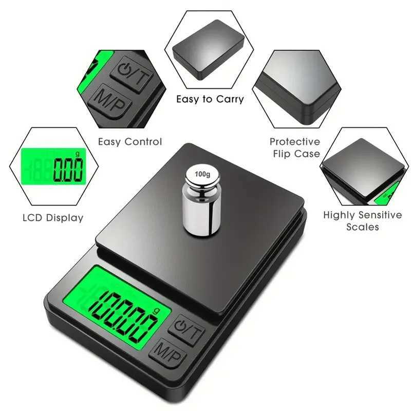 Precision Pocket Scale 1000g X 0.01g-Digital Gram Food Jewelry Ounces/Grains Scale with Backlit LCD-Mini Scale for Travel W250103
