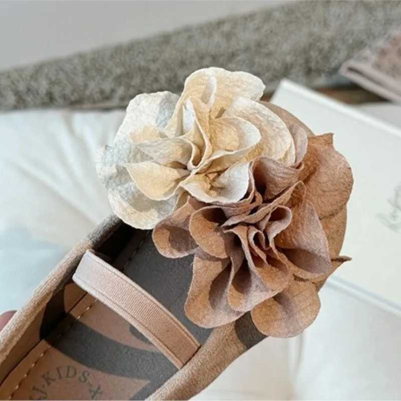 Fashion baby girl princess flower shoes childrens flat shoes soft PU sole lace upper spring autumn summer birthday party M250103