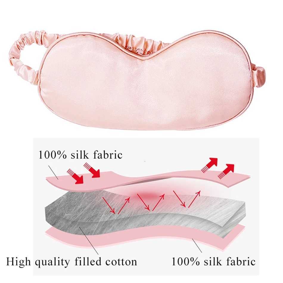 3D Natural Silk Sleep Mask Eye Masks Cover Portable Travel Eyepatch Double-Side Shading Eyeshade Health Sleeping Eye Care ToolsXJ250103