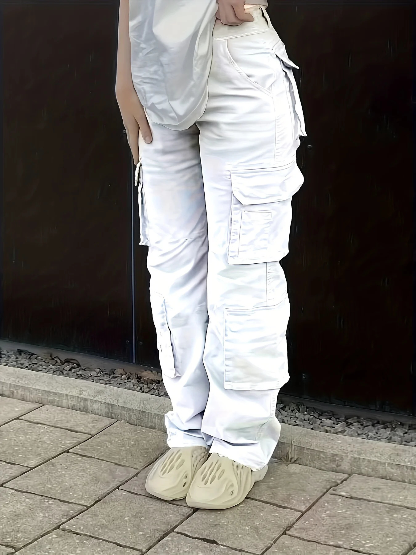 Y2K womens street hip-hop style high waisted fashionable trend workwear denim casual pants 250102